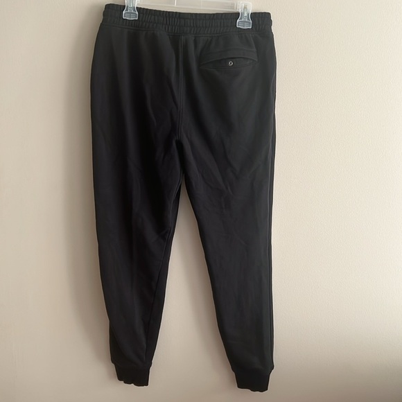 Gymshark Black Fleece Jogger Sweatpants Slim Fit Black White Logo - Picture 2 of 8